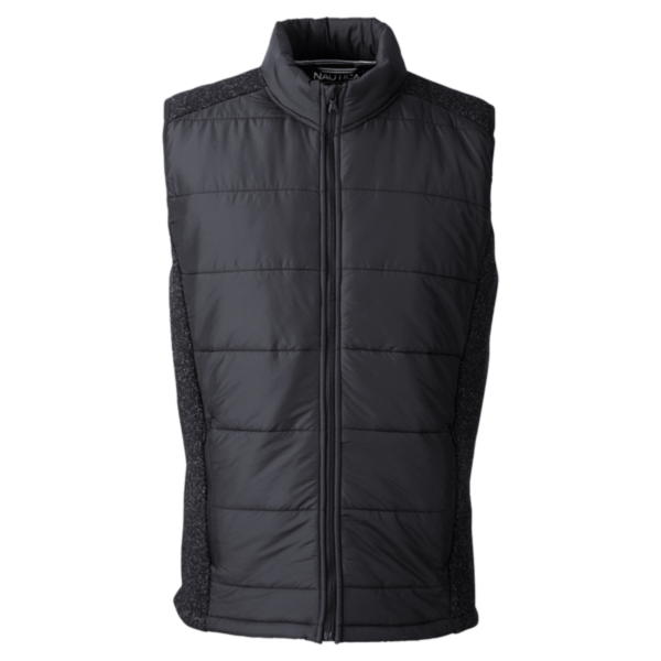 Nautica Men's Harbor Puffer Vest, Black / Black Heather, Front view