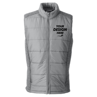 Nautica Men's Harbor Puffer Vest, Graphite / Graphite Heather, Front view, Mockup