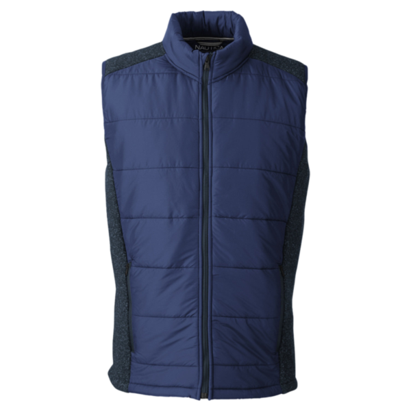 Nautica Men's Harbor Puffer Vest, Navy / Navy Heather, Front view