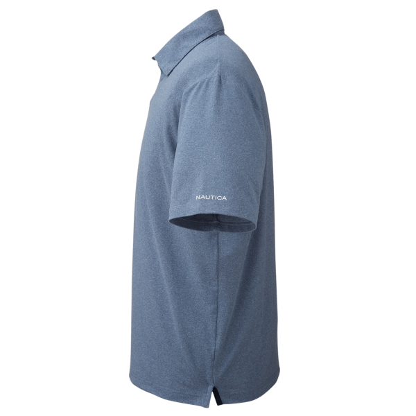 Nautica Men's Saltwater Polo, Faded Navy, Left Sleeve view