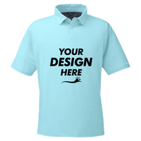 Nautica Men's Saltwater Polo, Sea Mist, Front view, Mockup