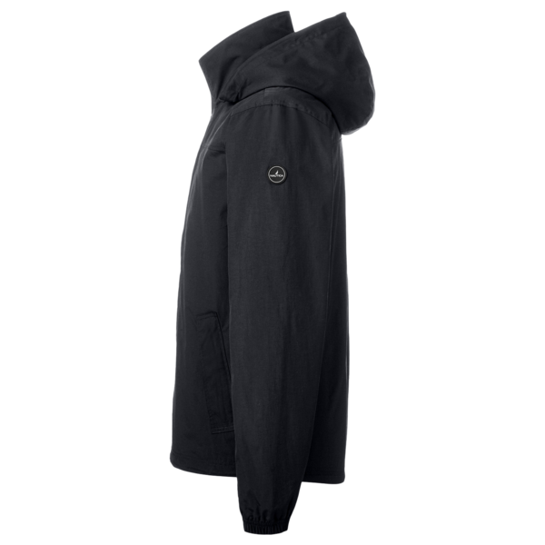 Nautica Men's Voyage Hooded Rain Jacket, Black, Left Sleeve view