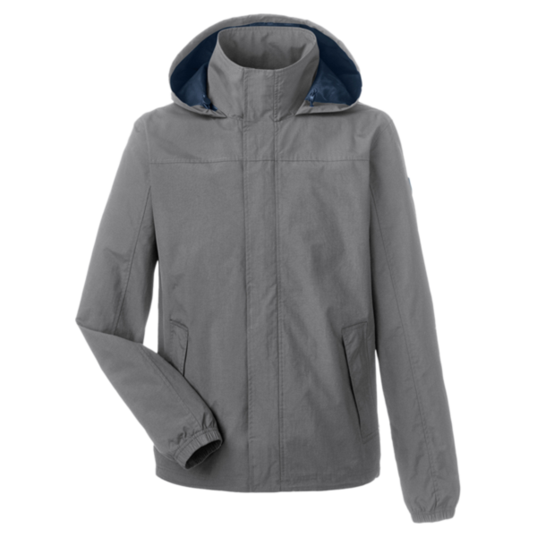 Nautica Men's Voyage Hooded Rain Jacket, Graphite, Front view