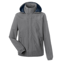 Nautica Men's Voyage Hooded Rain Jacket, Graphite, Front view