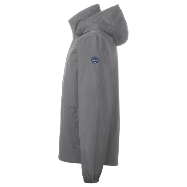 Nautica Men's Voyage Hooded Rain Jacket, Graphite, Left Sleeve view