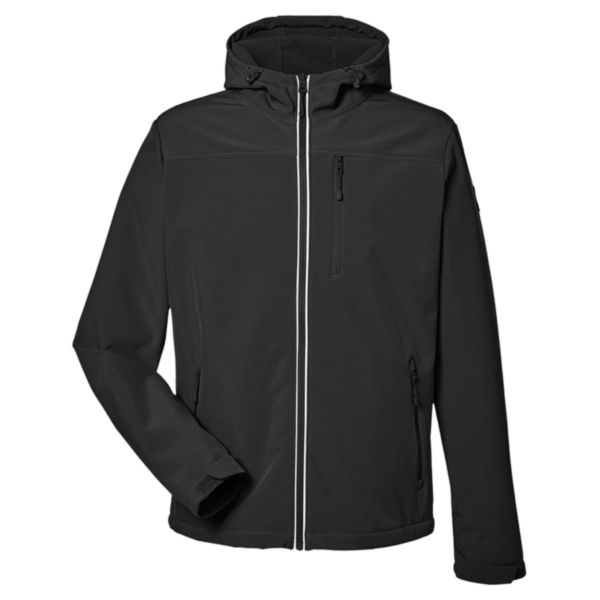 Nautica Men's Wavestorm Hooded Soft Shell Jacket, Black, Front view