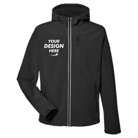 Nautica Men's Wavestorm Hooded Soft Shell Jacket, Black, Front view, Mockup