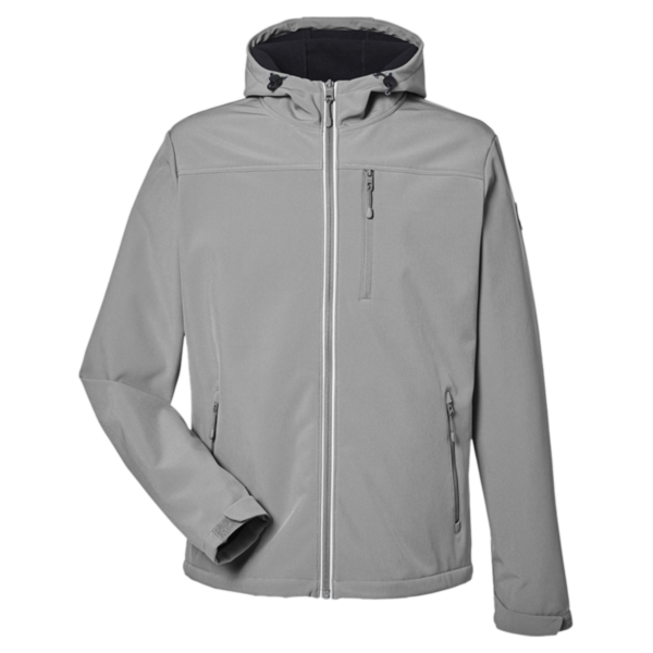 Nautica Men's Wavestorm Hooded Soft Shell Jacket, Graphite, Front view