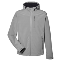 Nautica Men's Wavestorm Hooded Soft Shell Jacket, Graphite, Front view