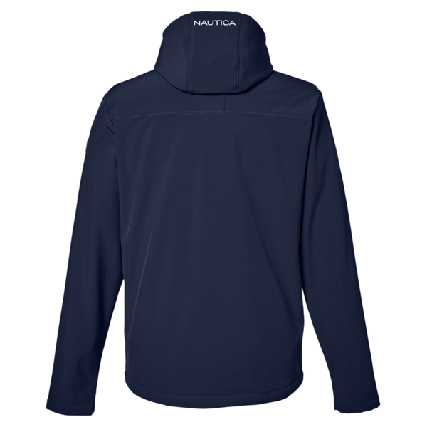 Nautica Men's Wavestorm Hooded Soft Shell Jacket, Navy, Back view