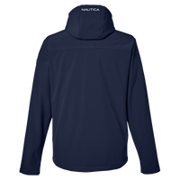 Nautica Men's Wavestorm Hooded Soft Shell Jacket, Navy, Back view