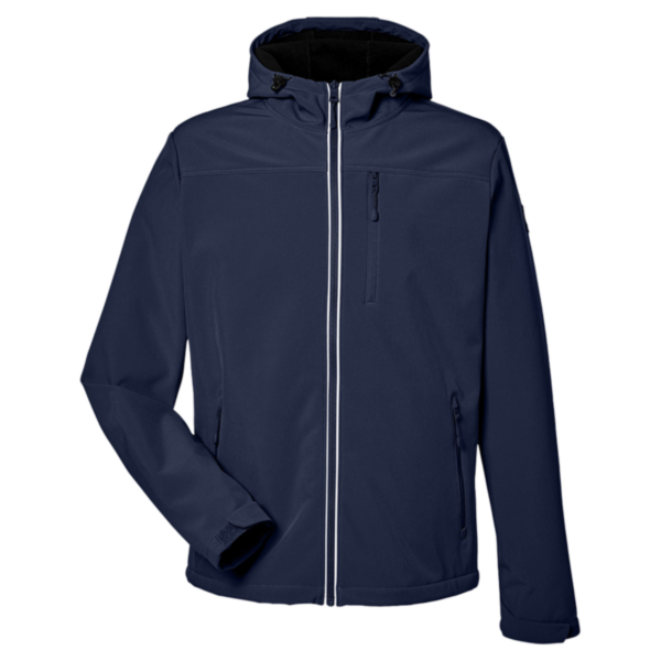 Nautica Men's Wavestorm Hooded Soft Shell Jacket, Navy, Front view
