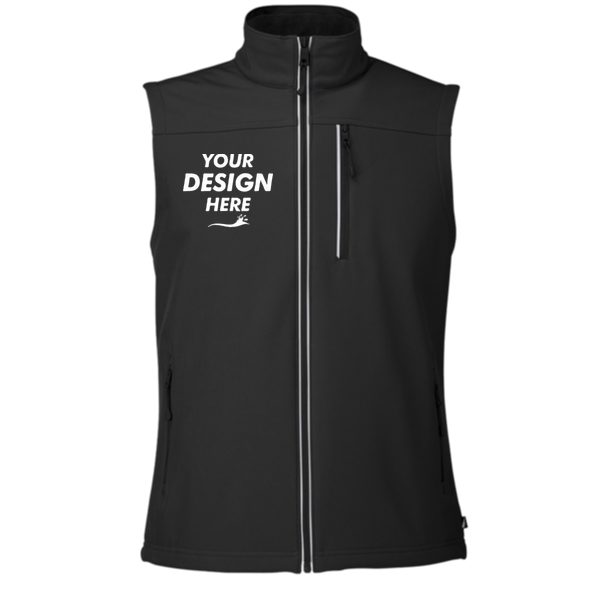 Nautica Men's Wavestorm Soft Shell Vest, Black, Front view, Mockup