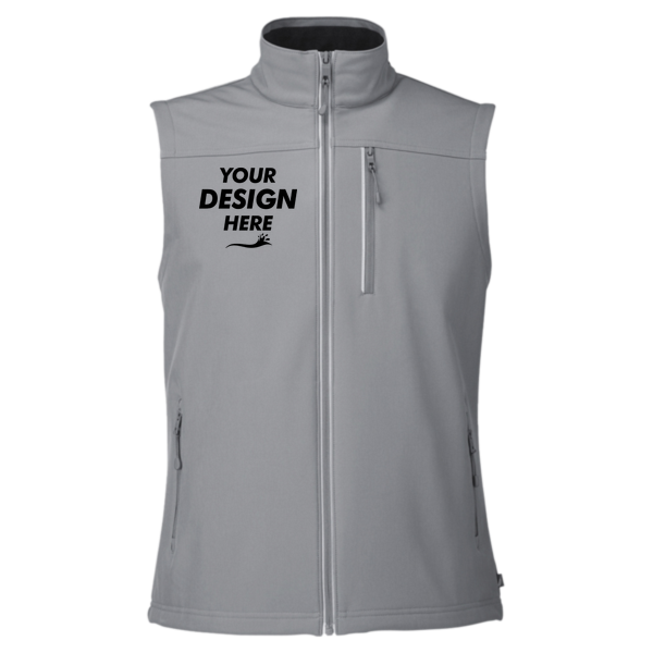 Nautica Men's Wavestorm Soft Shell Vest, Graphite, Front view, Mockup