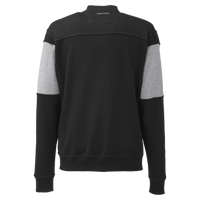 Nautica Unisex Anchor Fleece Colorblocked Bomber Jacket, Black / Oxford Heather, Back view