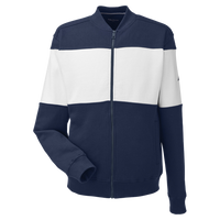Nautica Unisex Anchor Fleece Colorblocked Bomber Jacket, Navy / White, Front view