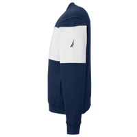 Nautica Unisex Anchor Fleece Colorblocked Bomber Jacket, Navy / White, Left Sleeve view