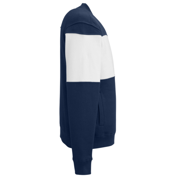 Nautica Unisex Anchor Fleece Colorblocked Bomber Jacket, Navy / White, Right Sleeve view