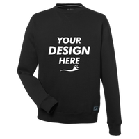 Nautica Unisex Anchor Fleece Crewneck Sweatshirt, Black, Front view, Mockup