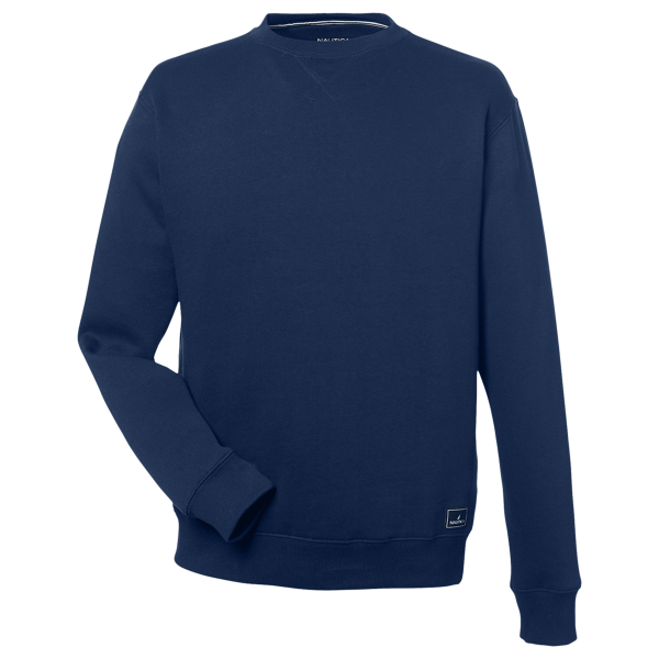 Nautica Unisex Anchor Fleece Crewneck Sweatshirt, Navy, Front view