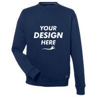 Nautica Unisex Anchor Fleece Crewneck Sweatshirt, Navy, Front view, Mockup