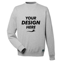 Nautica Unisex Anchor Fleece Crewneck Sweatshirt, Oxford Heather, Front view, Mockup