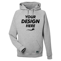 Nautica Unisex Anchor Fleece Hooded Sweatshirt, Oxford Heather, Front view, Mockup