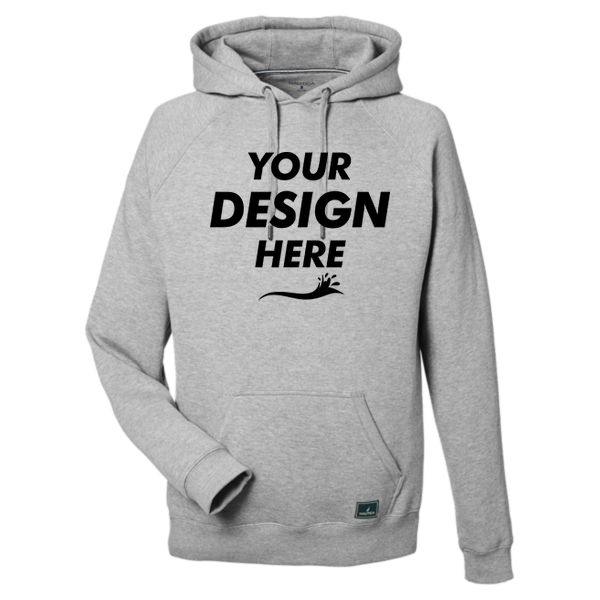 Nautica Unisex Anchor Fleece Hooded Sweatshirt, Oxford Heather, Front view, Mockup