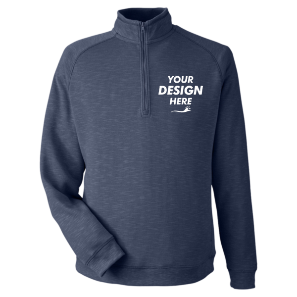 Nautica Unisex Sun Surfer Supreme Quarter-Zip Sweatshirt, Vintage Navy, Front view, Mockup