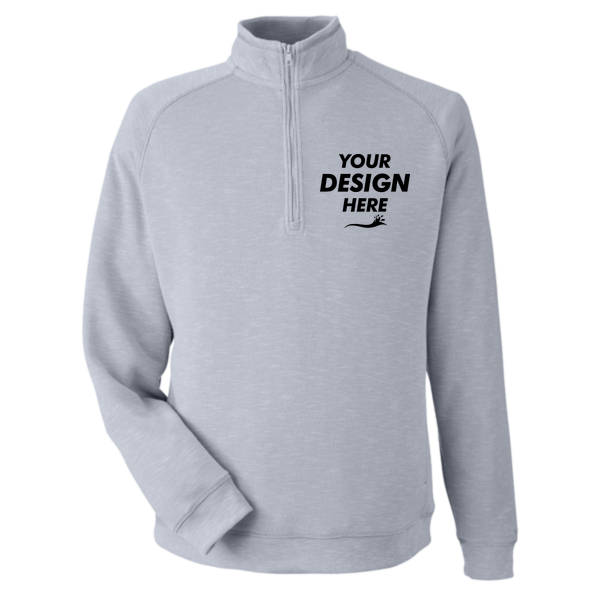 Nautica Unisex Sun Surfer Supreme Quarter-Zip Sweatshirt, Vintage Pebble, Front view, Mockup