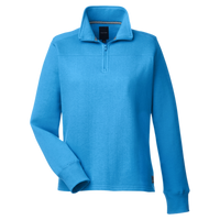 Nautica Women's Anchor Fleece Quarter-Zip Sweatshirt, Azure Blue, Front view
