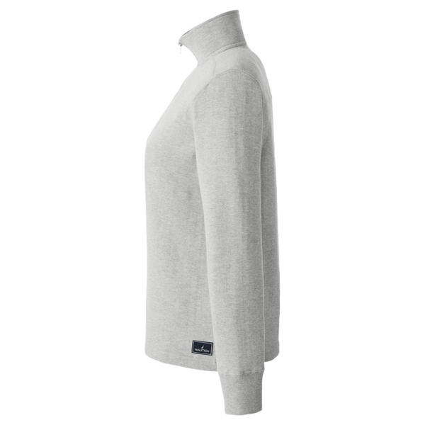 Nautica Women's Anchor Fleece Quarter-Zip Sweatshirt, Oxford Heather, Left Sleeve view