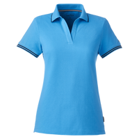 Nautica Women's Deck Polo, Azure Blue, Front view