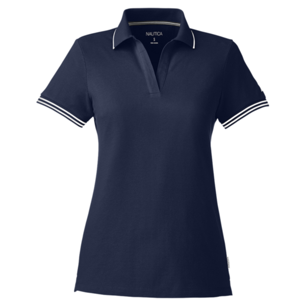 Nautica Women's Deck Polo, Navy, Front view