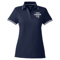 Nautica Women's Deck Polo, Navy, Front view, Mockup