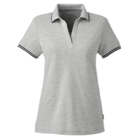 Nautica Women's Deck Polo, Oxford Heather, Front view