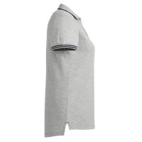 Nautica Women's Deck Polo, Oxford Heather, Right Sleeve view