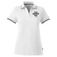 Nautica Women's Deck Polo, White, Front view, Mockup