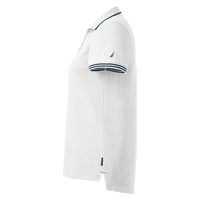 Nautica Women's Deck Polo, White, Left Sleeve view