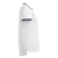 Nautica Women's Deck Polo, White, Right Sleeve view