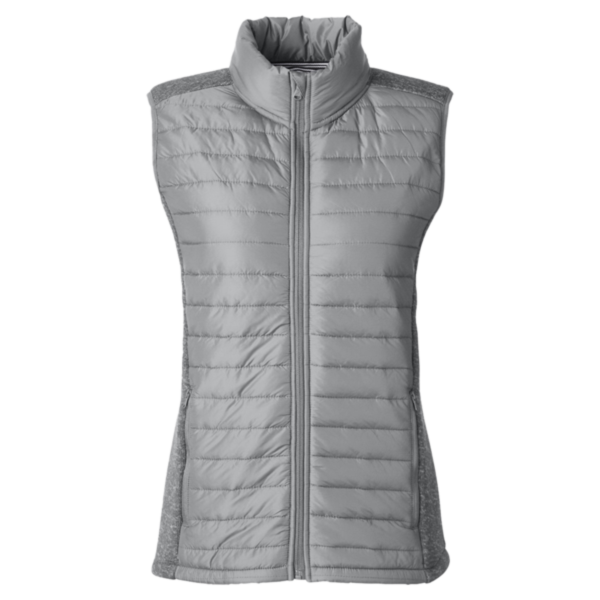 Nautica Women's Harbor Puffer Vest, Graphite / Graphite Heather, Front view