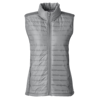 Nautica Women's Harbor Puffer Vest, Graphite / Graphite Heather, Front view