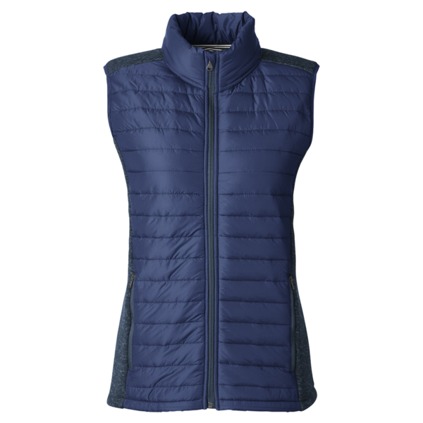 Nautica Women's Harbor Puffer Vest, Navy / Navy Heather, Front view