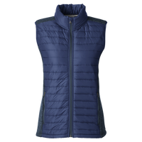 Nautica Women's Harbor Puffer Vest, Navy / Navy Heather, Front view