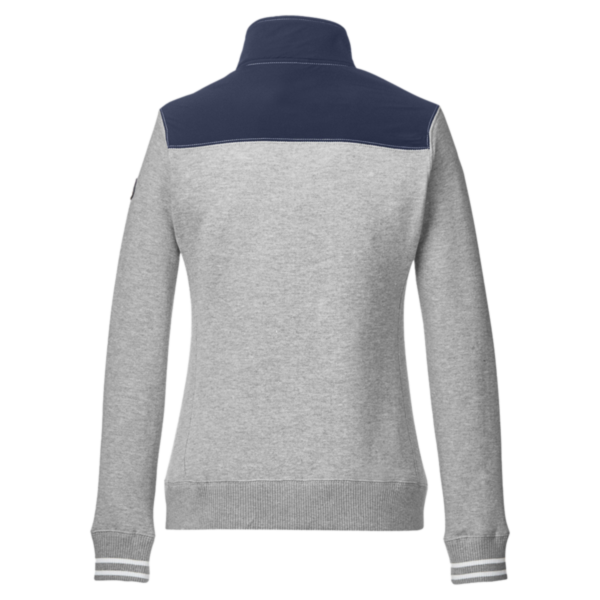 Nautica Women's Navigator Fleece Full-Zip Jacket, Oxford Heather / Navy, Back view