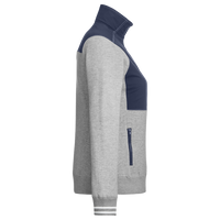 Nautica Women's Navigator Fleece Full-Zip Jacket, Oxford Heather / Navy, Right Sleeve view