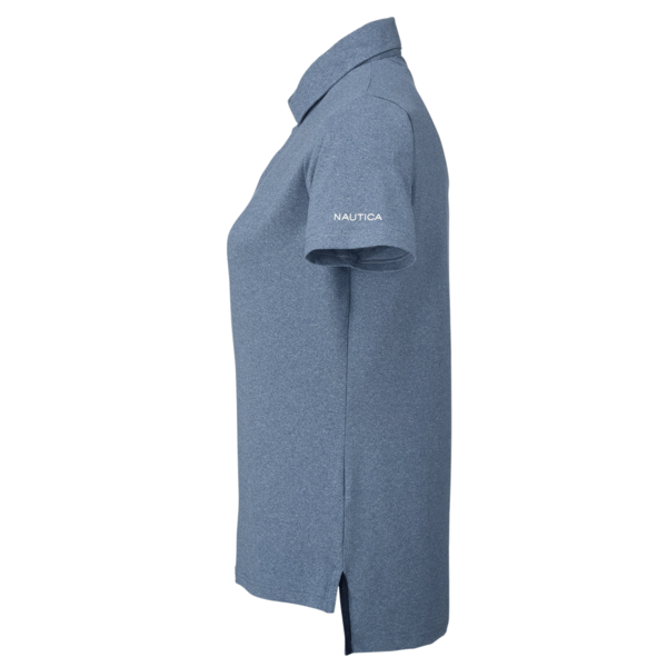 Nautica Women's Saltwater Polo, Faded Navy, Left Sleeve view