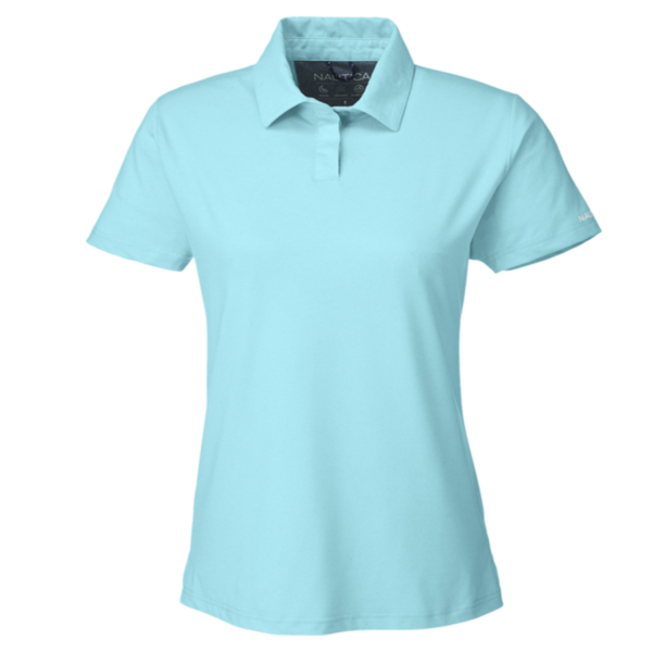Nautica Women's Saltwater Polo, Sea Mist, Front view