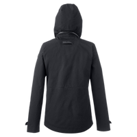 Nautica Women's Voyage Hooded Rain Jacket, Black, Back view