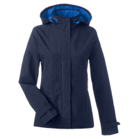 Nautica Women's Voyage Hooded Rain Jacket, Navy, Front view